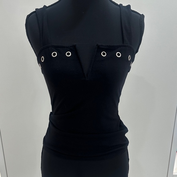 Express Tops - Express Black Grommet-Accent Tank Top